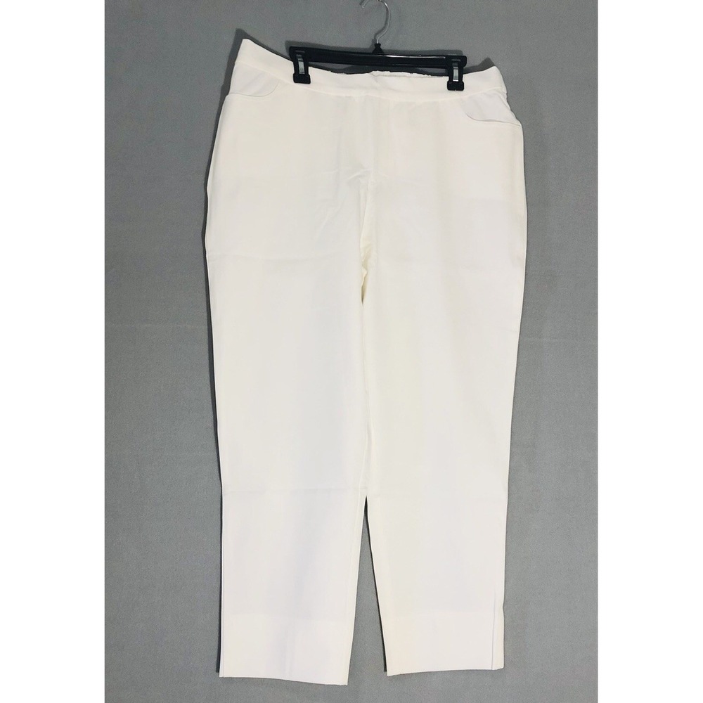 Isaac Mizrahi Live! 24/7 Stretch Ankle Pants Bright White 18 TALL NEW IN BAG
